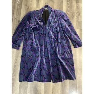 Portrait JL DeBall Velvet Opera Coat Purple Paisley Vintage 38